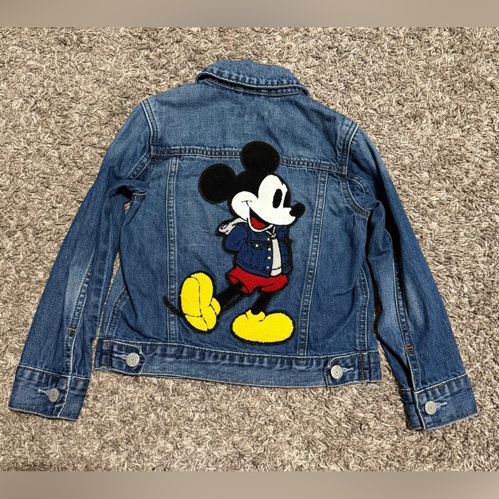 GAP x Disney Baby Toddler Denim Jacket with Mickey Mouse Patch - Size 5 Years